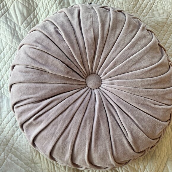 Urban Outfitters lilac / lavender round pintuck throw pillows (2) - Picture 7 of 9